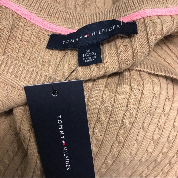 Tommy Hilfiger | Women's Cable Knit Sweater | Tan | XLarge - Picture 4 of 5